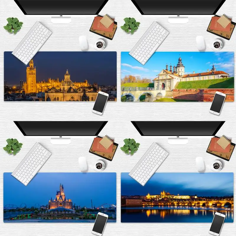 

Игровой скоростной коврик для мыши с красивым замком, розничная продажа, маленький резиновый коврик для мыши, Настольная защита для геймеро...