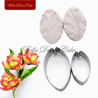 4pc iris flower veiner silicone mold stainless steel cutter set diy fondant petal clay craft mould cake decorating tool bakeware
