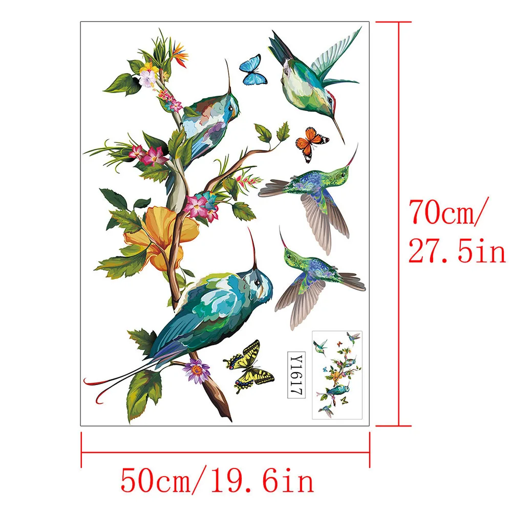 

Multicolor Butterflies And Birds Flying Wall Sticker Living Room Bedroom Decorations Wallpaper Mural Removable Stickers