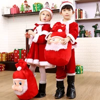 kids christmas cosplay santa claus costumes new year outfit dress party for boys girl xmas clothing