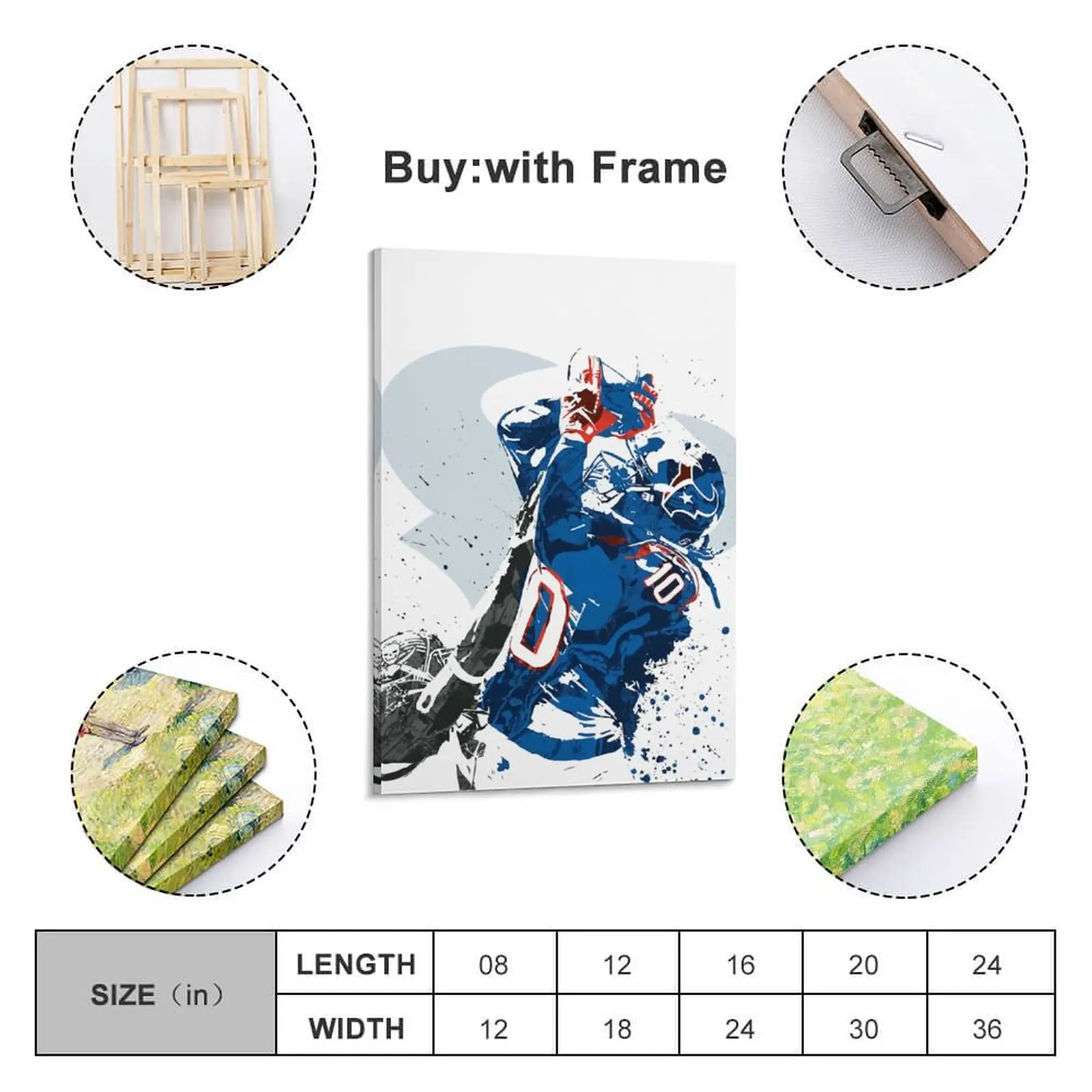 

Decor 10 DeAndre Hopkins Print Painting Canvas Hang A Picture for Living Room Wall Room Posters With Frame Modern Home