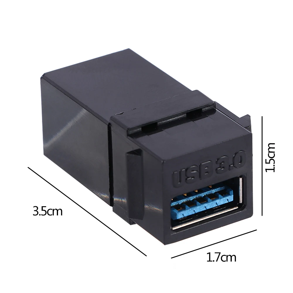 

1 Pc USB 3.0 Jack Inserts USB Adapters Cable interface Coupler Female to Female Connector Extension Black