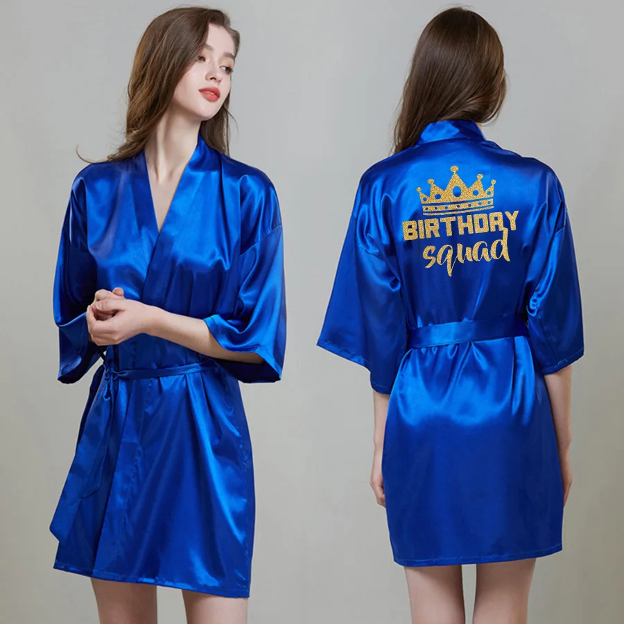 Халат Queen & Squad для вечеринки на день рождения атласная пижама халат