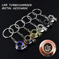 new mini turbo turbocharger keychain spinning turbine key ring zinc alloy metal keyring car styling car interior accessories rcx