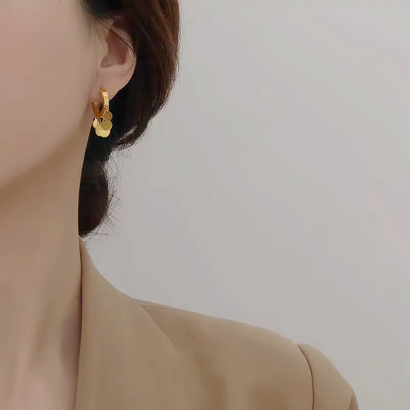 2020 Новый Модный Блестящий металлический Геометрический Круговой для женщин