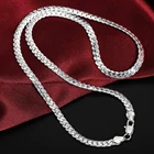 Ожерелье из серебра 925 пробы 6 мм 18202224 дюйма цепь для женщин и мужчин серебряное ожерелье ювелирные изделия