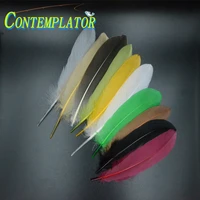 contemplator 50pcs goose shoulder feathers for salmon flies wing 10colors fly tying feather married wings on traditional wet fly
