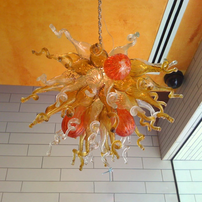 

Antique Art Glass Chandelier 100% Hand Blown Glass Modern Crystal Chandelier LED Light D60cm Italian Glass Chain Chandelier