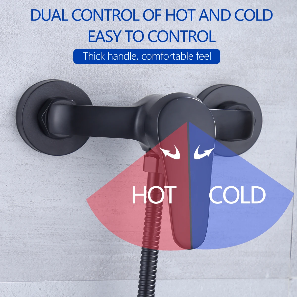 Набор для душа в ванную комнату матовый черный смеситель ванны горячей и