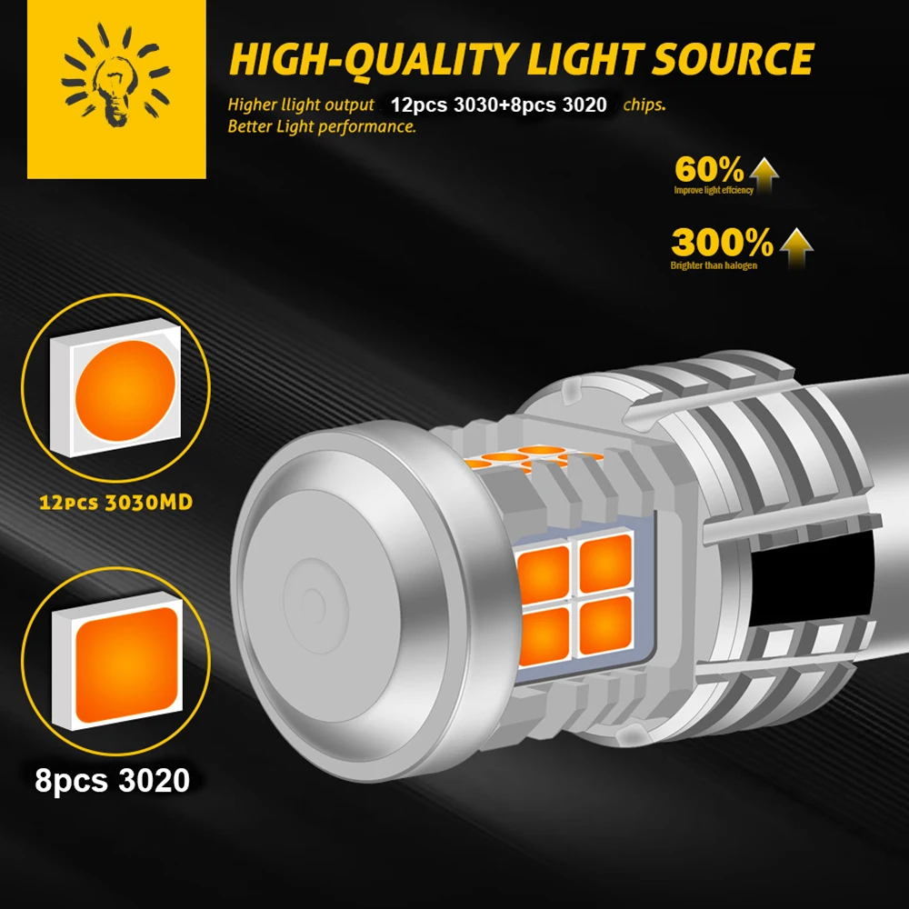 2 шт. Bau15s PY21W 7507 светодиодный Canbus без Hyper Flash 1156 P21W ba15s светильник для указателей