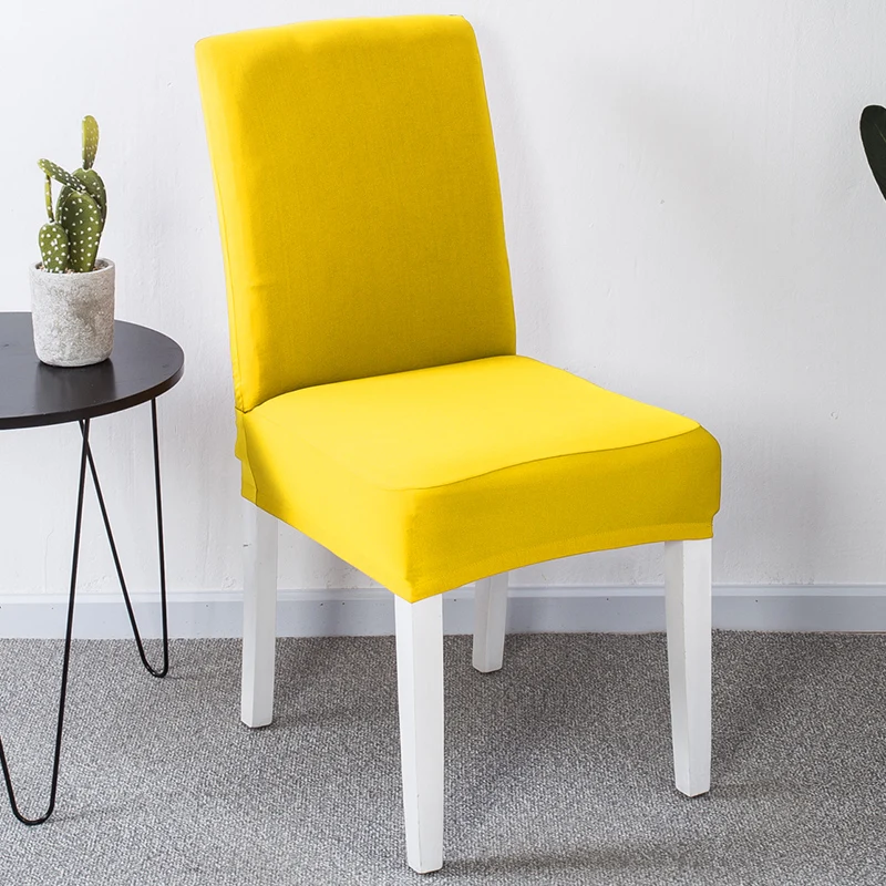 

1/2/4/6/8PCS Spandex Chair Cover for Wedding Dining Hotel Solid Color Stretch Elastic Slipcover Anti-dirty Removable Seat Covers