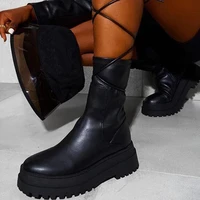 big size 43 brand new ladies platform ankle boots fashion chunk punk zipper combat boots women party sylish autumn shoes woman