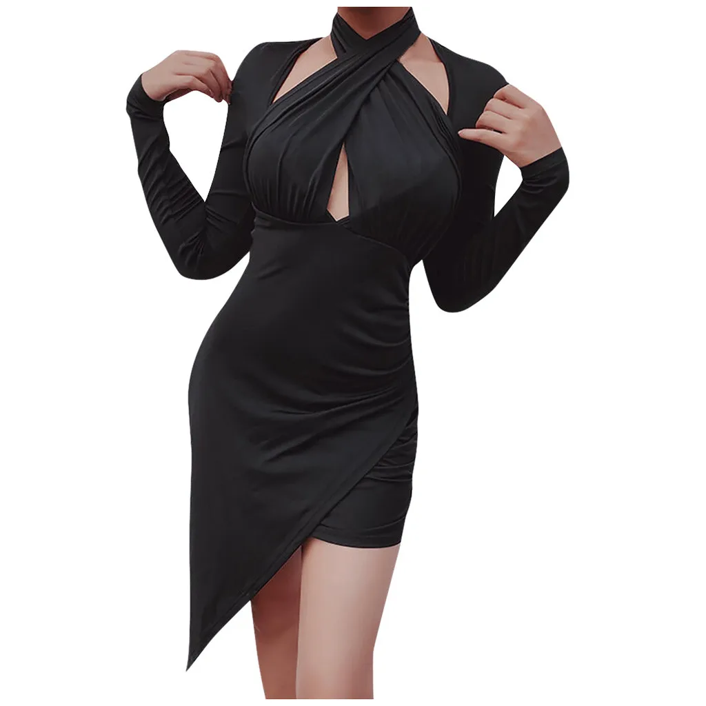 Женский летний сарафан 2020 модное женское однотонное платье с лямкой через шею