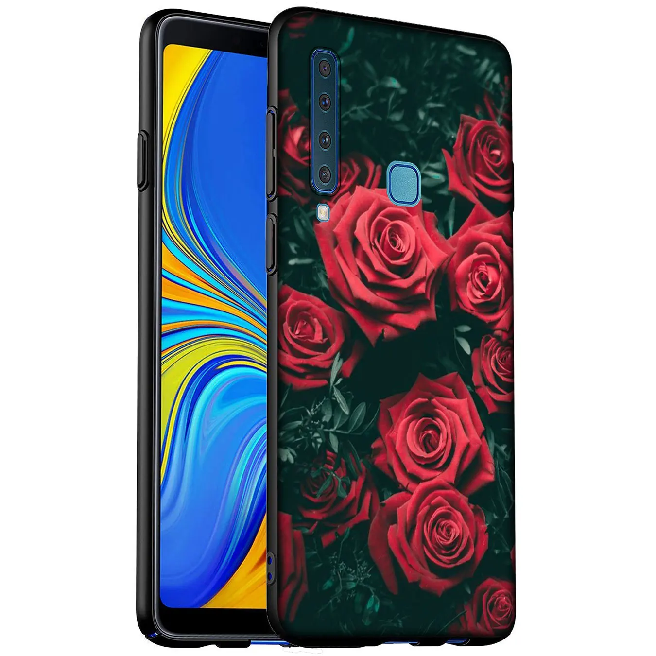 Butterfly Blue flower Luxury rose Soft Silicone Phone Case for Samsung Galaxy A6 A7 A8 A9 2018 A3 A5 2016 2017 Note 9 8 10 Plus |