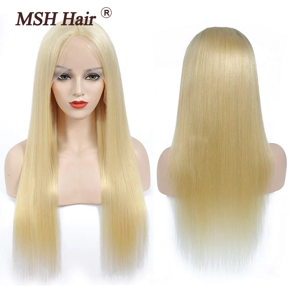 MSH бразильские прямые волосы 613 Блондин человеческие парики 13x4x1 часть 150%