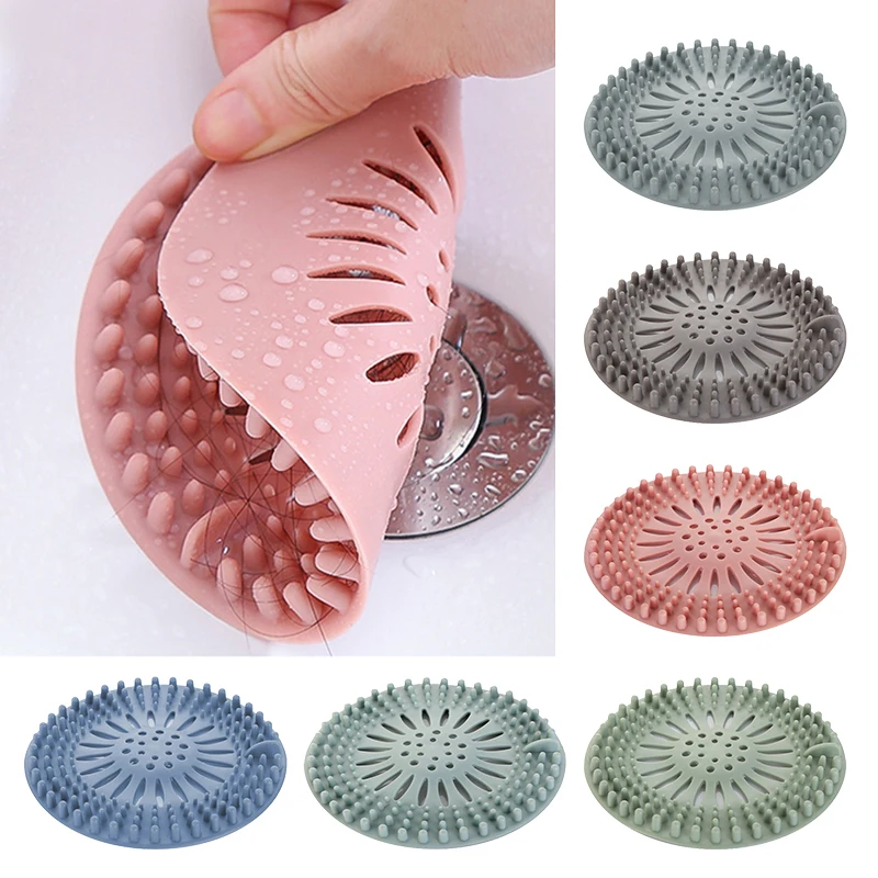 

Hot Silicone Sink Strainer Collect Drain Stopper Plug Sink Filters Practical Shower Covers Sewer Hair Filter Tools For Bathroom