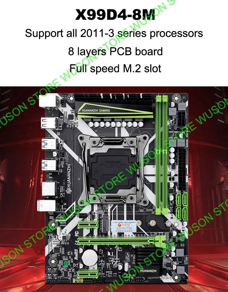 HUANANZHI X99 LGA2011-3 материнская плата комплект со скидкой материнская плата с M.2 NVMe Слот Процессор Xeon E5 2680 V3 ram 32G(2*16G) DDR4 2133