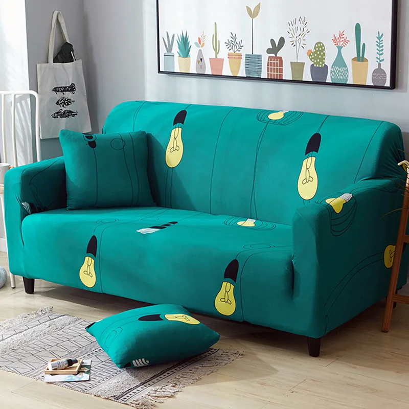 Эластичный свободный тканевый 3 местный угловой диван с противоскользящим