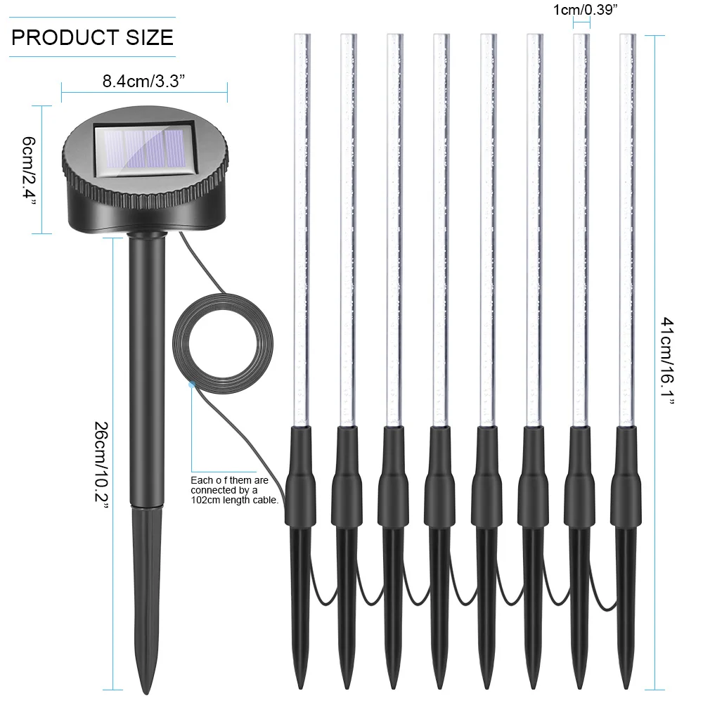 

Световая трубка на солнечной батарее, лампы, акриловые пузырьки, дорожка, газон, пейзаж, украшение, садовая палочка, набор ламп