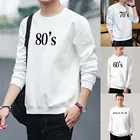 Толстовка мужская с длинным рукавом, белый пуловер с круглым вырезом и надписью на год, свитшот для младшей школы в стиле Харадзюку, мягкий спортивный пуловер