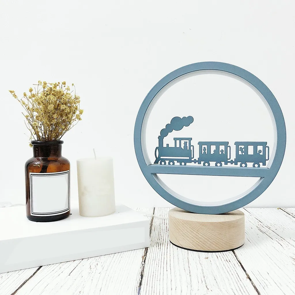 Оригинальное творчество деревянный Декор лампа Светодиодная ночник настольная