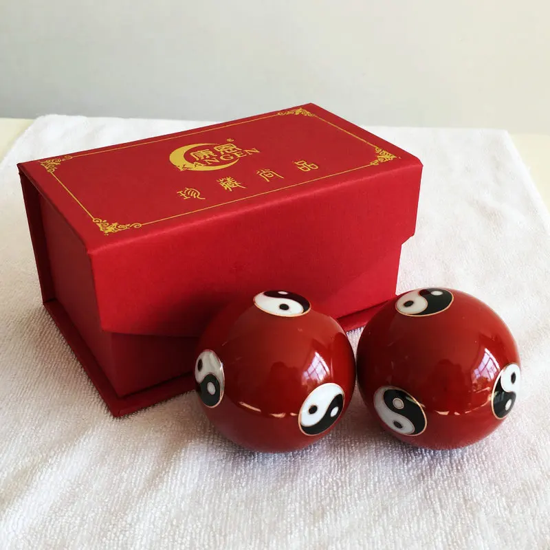 

Baoding iron ball 50MM Fitness ball handball White Plum flower Cloisonne health care play gift parents mather's day father's day