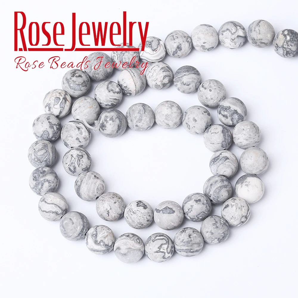 Натуральный камень с тусклой полировкой матовый карта яшмы вокруг бусины для