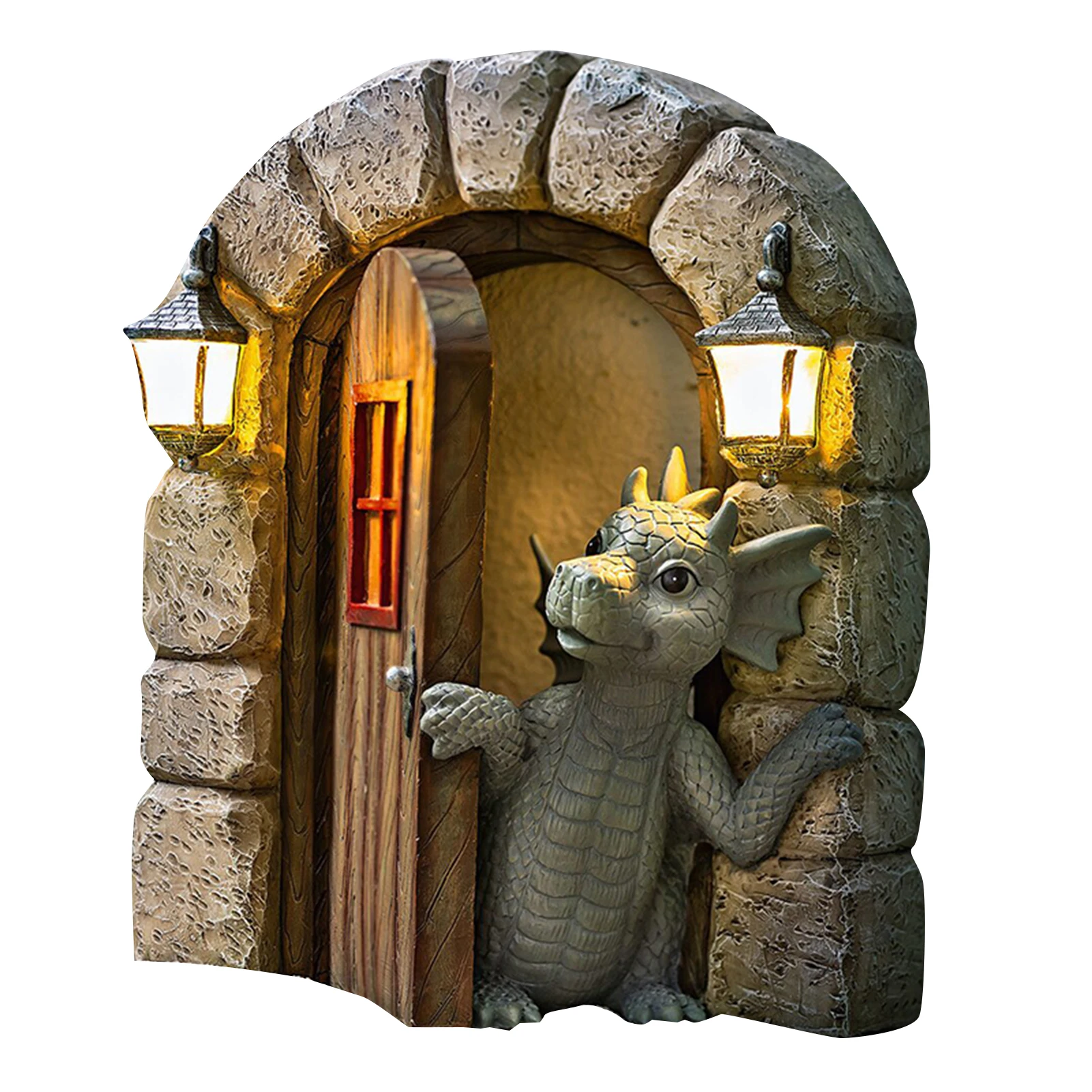 

2021 Lovely Courtyard Dragon Sculpture Resin Window Shape Statue Wall Art Home Outdoor Decoration Garedn Decoration
