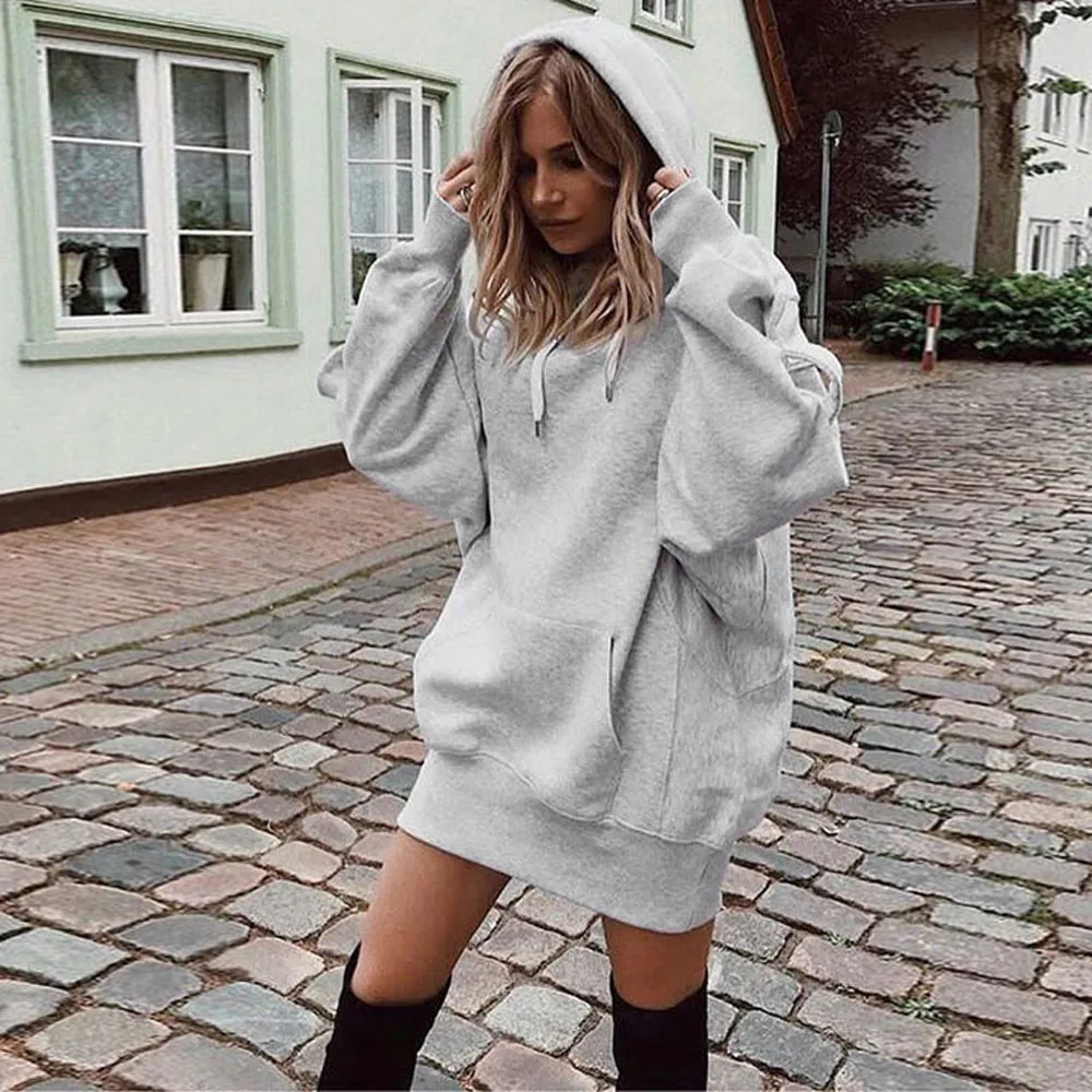 Women Fashion Solid Color Clothes Hoodies Pullover Coat Hoody Sweatshirt Streetwear Women Oversized Hoodies Moletom Feminino