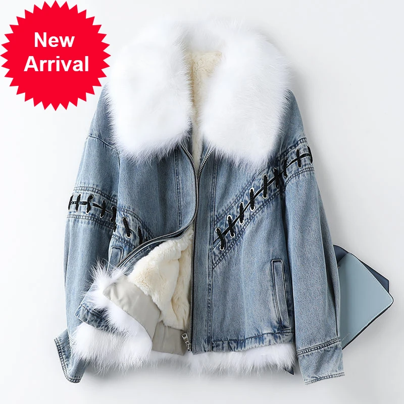 

Женское теплое меховое пальто с подкладкой из кроличьего меха