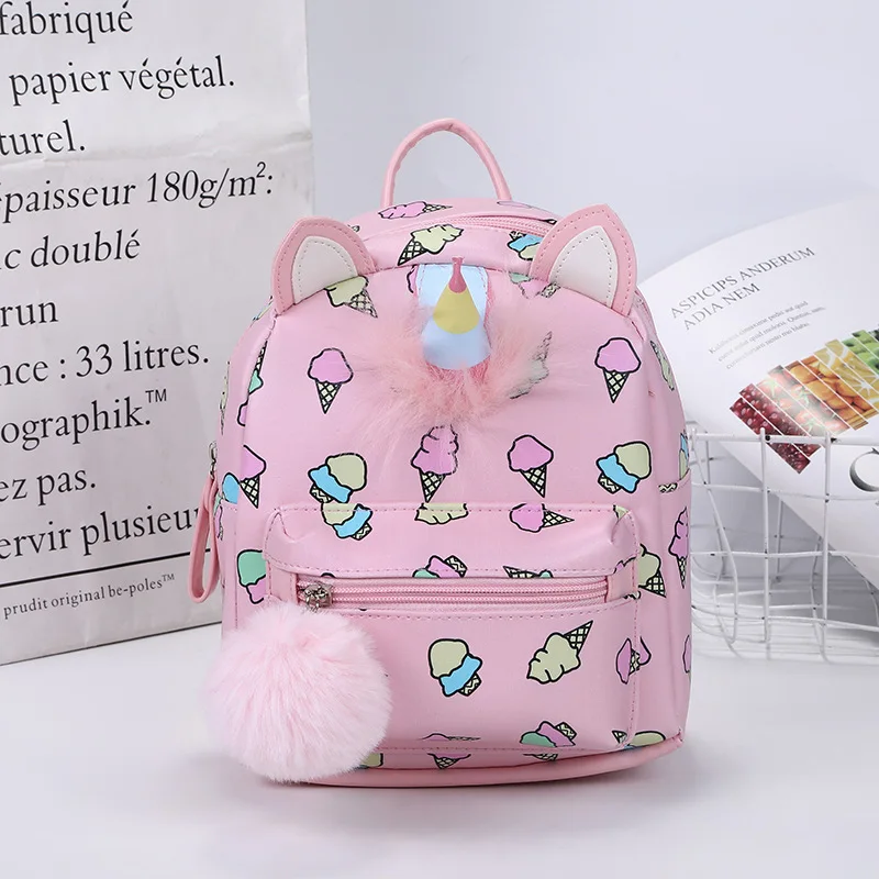 Mini Small Backpack Leather Children School Bags Cute Cartoon Unicorn Girls Backpack Kindergarten Preschool Backpack for Kids