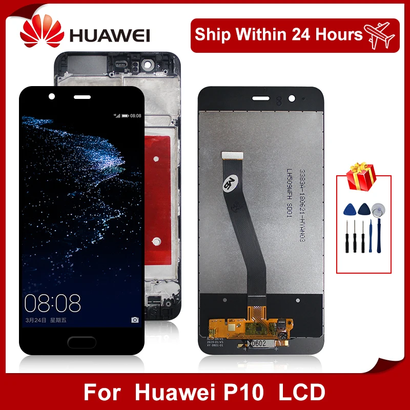 Pantalla LCD Original de 5,1 pulgadas para Huawei P10, digitalizador de pantalla t&aacute;ctil para HUAWEI VTR-AL00, VTR-AL01, VTR-L09, P10-0