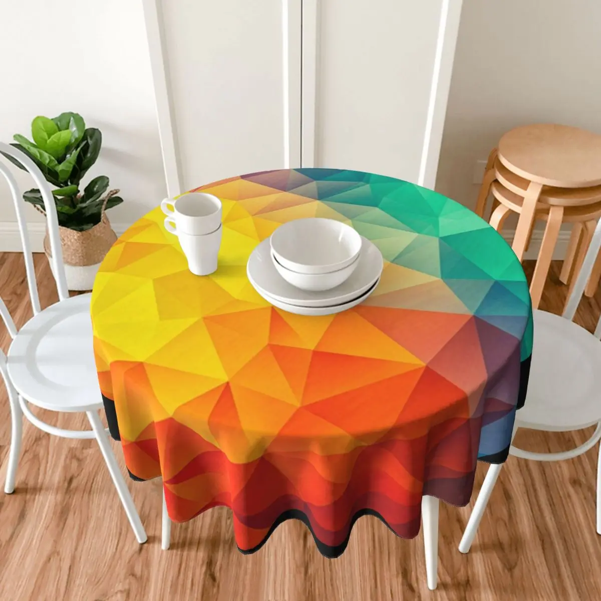 Радужная скатерть Весенняя из полиэстера винтажная дешевая Защитная на заказ |