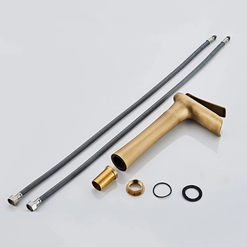 Смесители для умывальника черный/античная латунь открытый тип водопад с одной