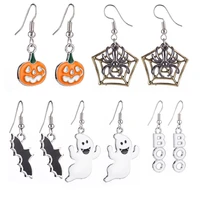 wangaiyao new funny bat spider small pumpkin ghost earrings female creative fashion personality letters ladies holiday earrings