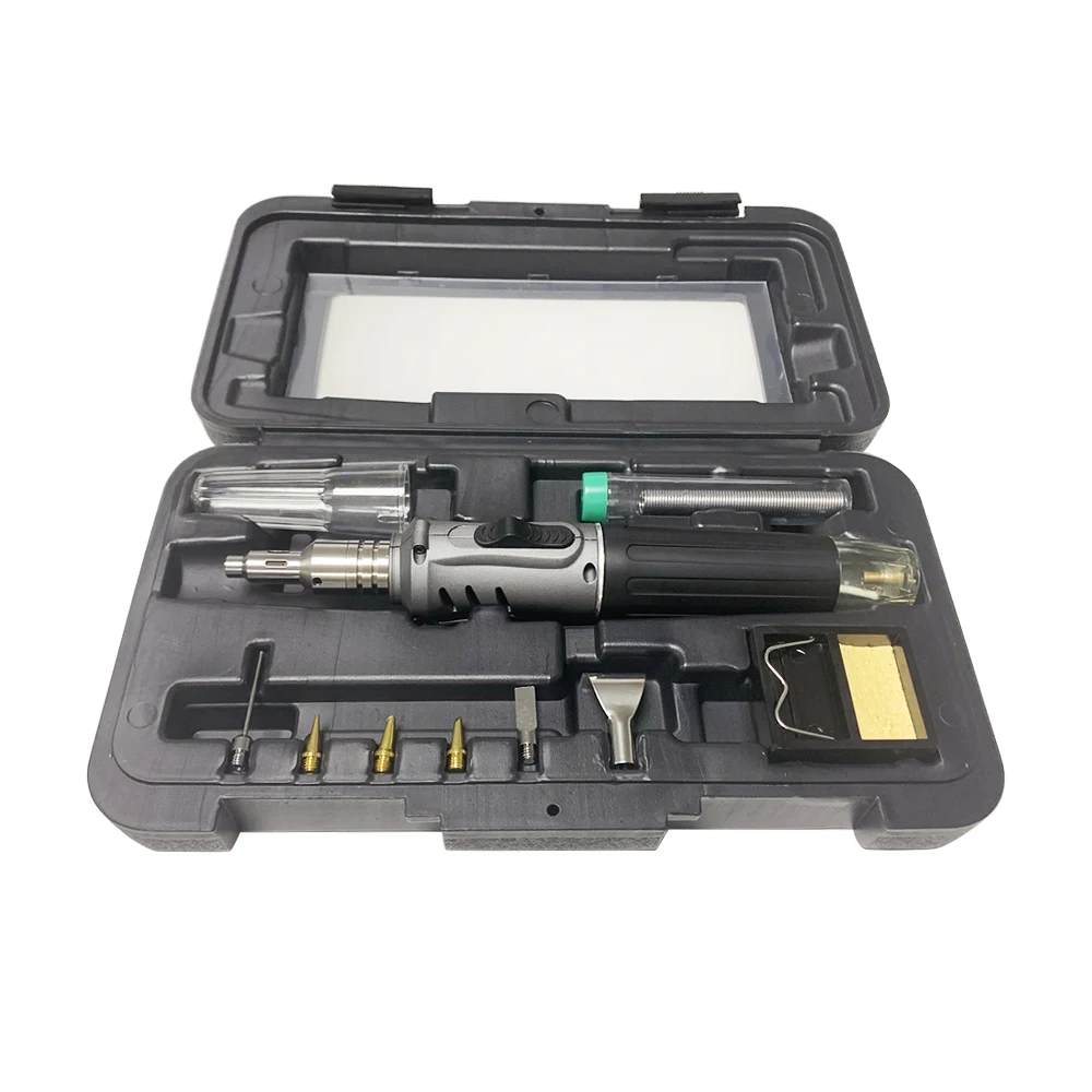 Portable Gas Soldering Iron Kit Automatic Ignition Welding Torch Tools Electric Irons 10 in 1 Butane Pen Set | Инструменты