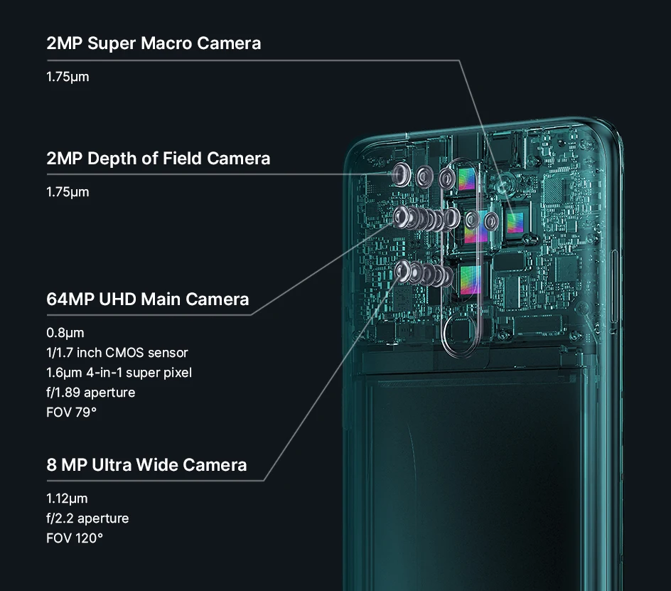 Xiaomi Redmi Note 8 Pro с глобальной версией, 6 ГБ, 64 ГБ, 128 ГБ, NFC, смартфон Helio G90T, игровой процессор, 64 мп, 4 камеры, аккумулятор 4500 мАч, телефон