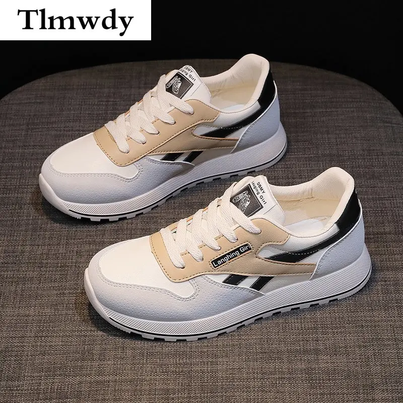 

2021 Casual Fashion Woman Comfortable Cotton Light Sneaker Walking Spring New Woman Vulcanized Shoes Lace Platform Woman Shoes