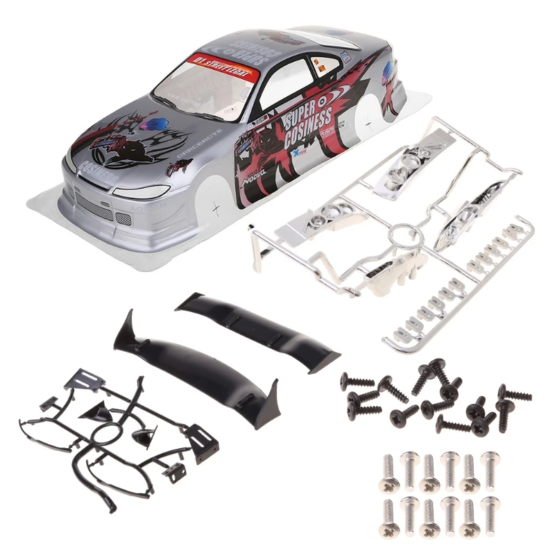 

1/10 RC Car Body Shell Modification 190mm On Road Drift Car Shell With light cup tail for S15 Sakura XIS 94123 RC Parts