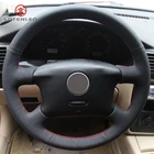LQTENLEO черный чехол рулевого колеса автомобиля из искусственной кожи для Volkswagen Passat B5 Golf 4 1996-2005 Seat Alhambra 2001-2009