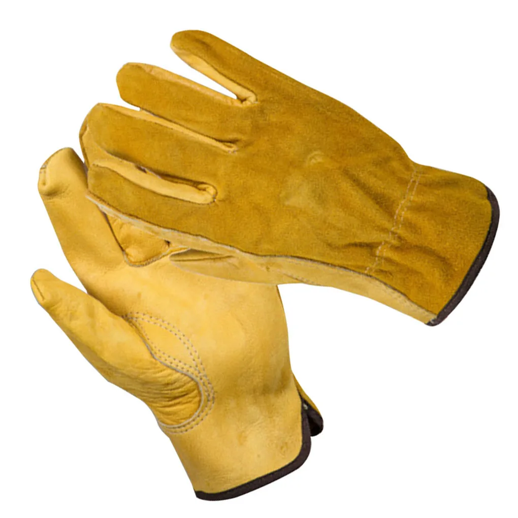 1 Pair Gardening Leather Gloves Anti scald Wear resistant Tearing Puncture Proof Unisex Work Gloves|Бытовые перчатки| |