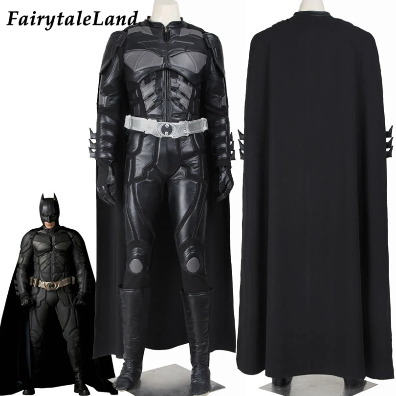 Dark Knight Rises Costume Cosplay Bruce Wayne Black Battle Bat Suit Adult Men Halloween Superhero Party Outfit Custom Made | Тематическая