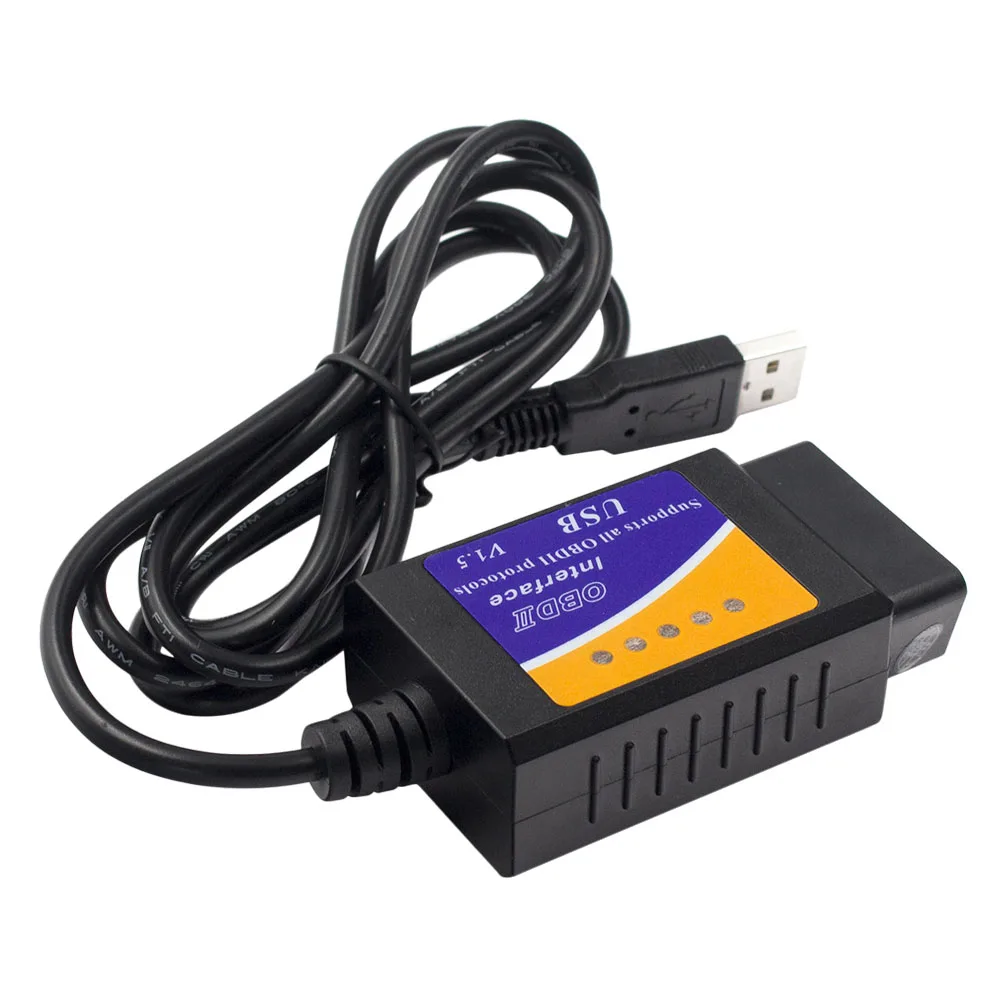 Автомобильный считыватель кодов ELM327 USB версия 1 5 V1.5 OBD/OBDII OBD2 сканер