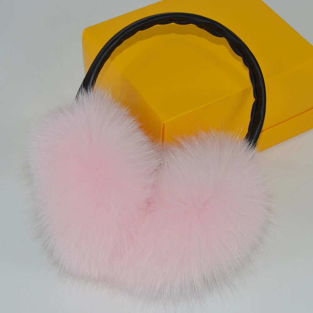 Регулируемые наушники из 100% натурального Лисьего меха женские зимние теплые