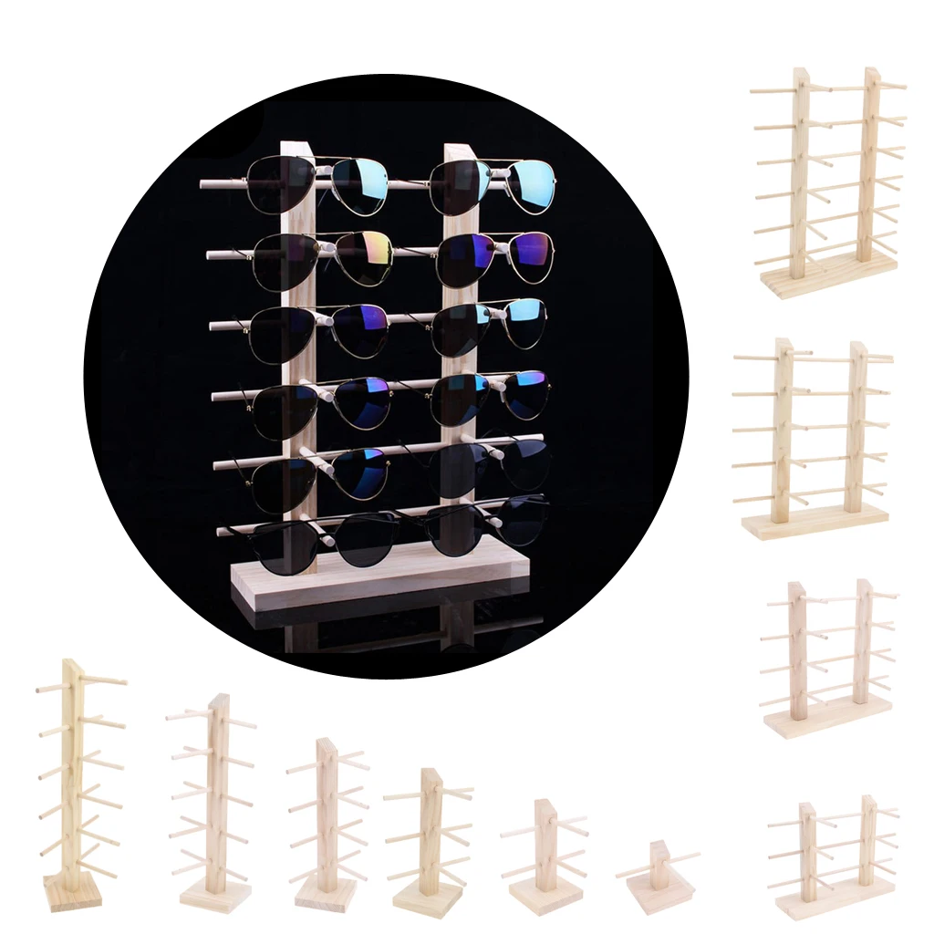 Деревянная стойка для солнцезащитных очков держатель органайзер до 10 пар |