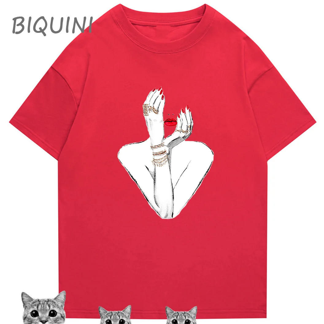

Fashion Line Art T-Shirt 100%Cotton O-Neck T-Shirt Casual Short Sleeve Women's T-shirt Women Tshirt Christmas Shirt gothic