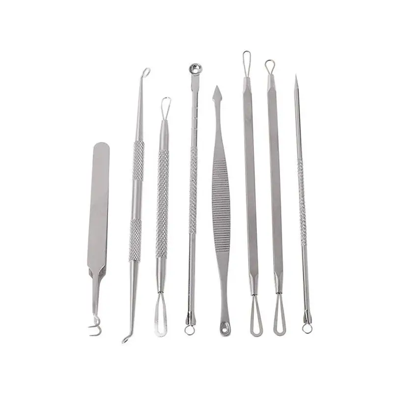 8 шт./компл. уход за кожей лица угорь иглы Пинцет Для Удаления Нержавеющая сталь