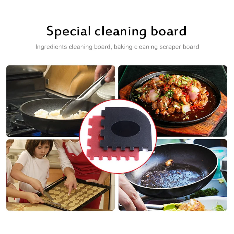2pcs Set Durable Grill Pan Scrapers With Silicone Hot Handle Holder Cookware Kitchen Cleaning Oil Dirt Scraper Cleaner Drop Ship | Дом и сад