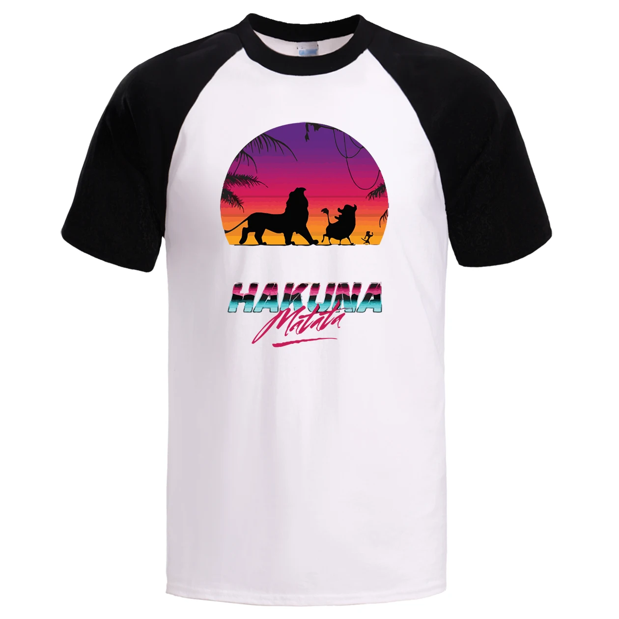 Король Лев мужская летняя футболка Hakuna Matata реглан Мужская хлопковая с коротким