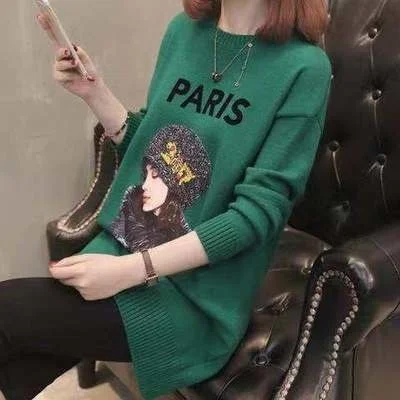 

2021 Autumn and Winter New Mid-Length Sweater Long Sleeve